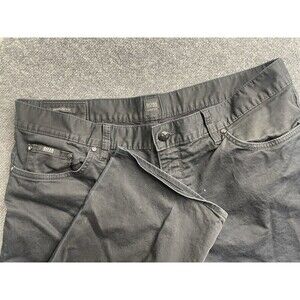 Boss Hugo Pants Men's 40x34 Black Maine 1-10 Regular Fit Straight Leg Cotton